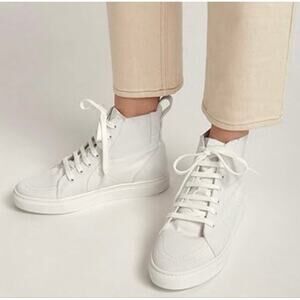 Thakoon White Pull On High Top Sneakers Shoes Size 39